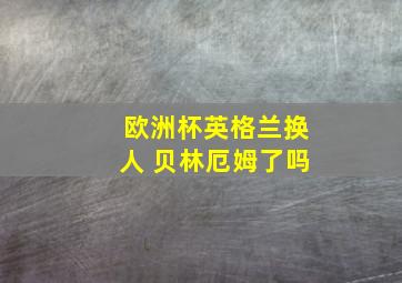 欧洲杯英格兰换人 贝林厄姆了吗